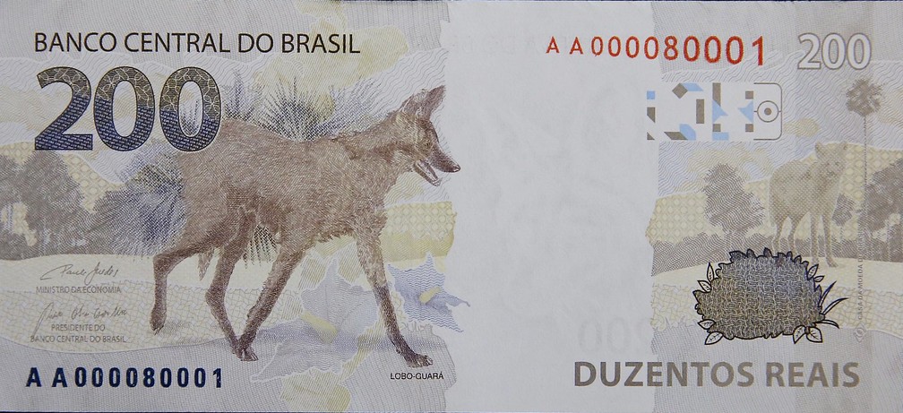 lobo guara nota 200 reais frente